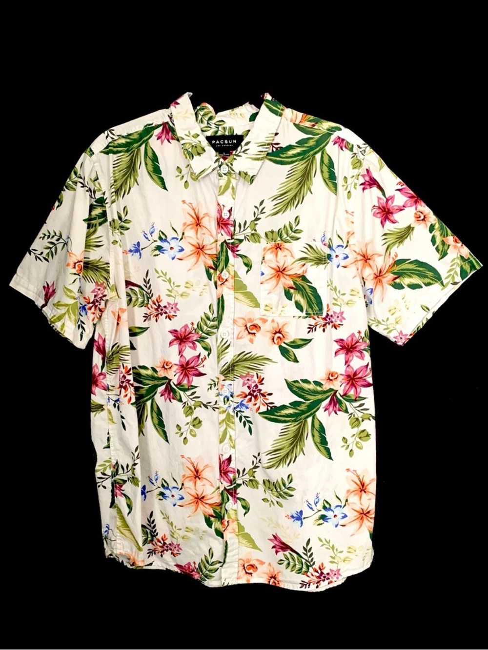 PacSun 100% Cotton Tropical Floral Print Buttoned Shirt